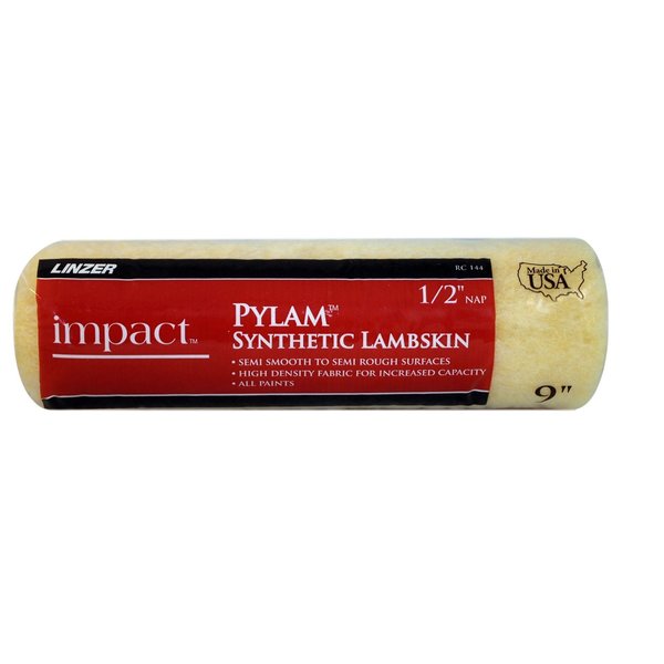 Linzer Impact Pylam Synthetic Lambskin 9 in. W X 1/2 in. Regular Paint Roller Cover RC144